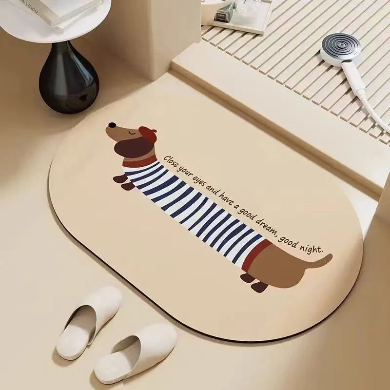 Bathroom Mat Plush Non-Slip Machine Washable