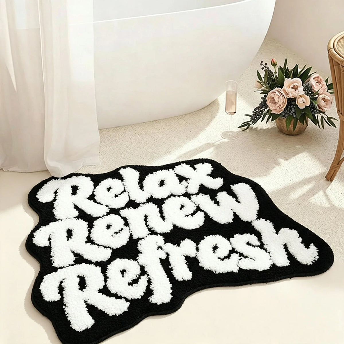 Bathroom Rug Plush Soft Texture Non-Slip Backing