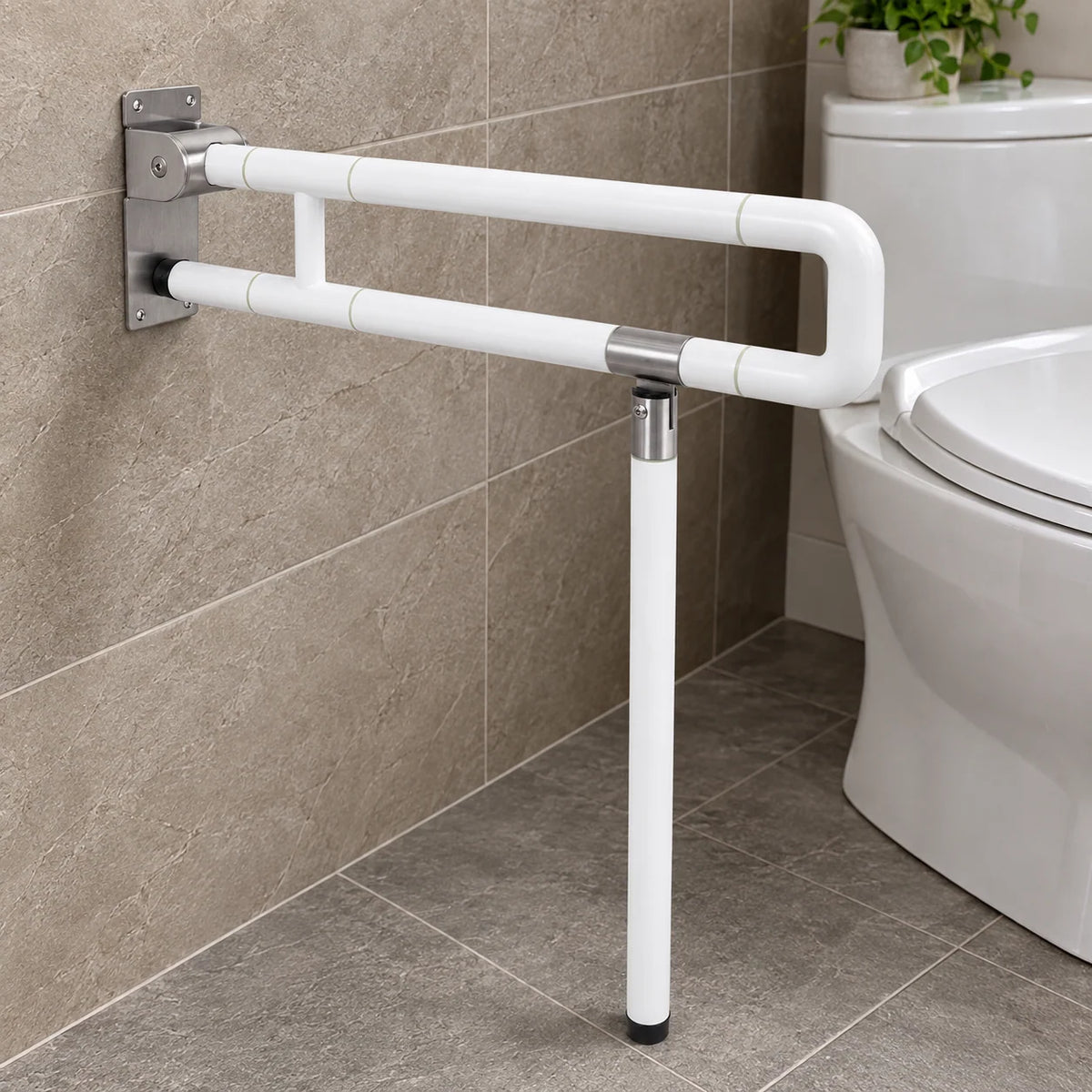 Bathroom Safety Rail U-Shaped Dual-Grip 220 lb Capacity