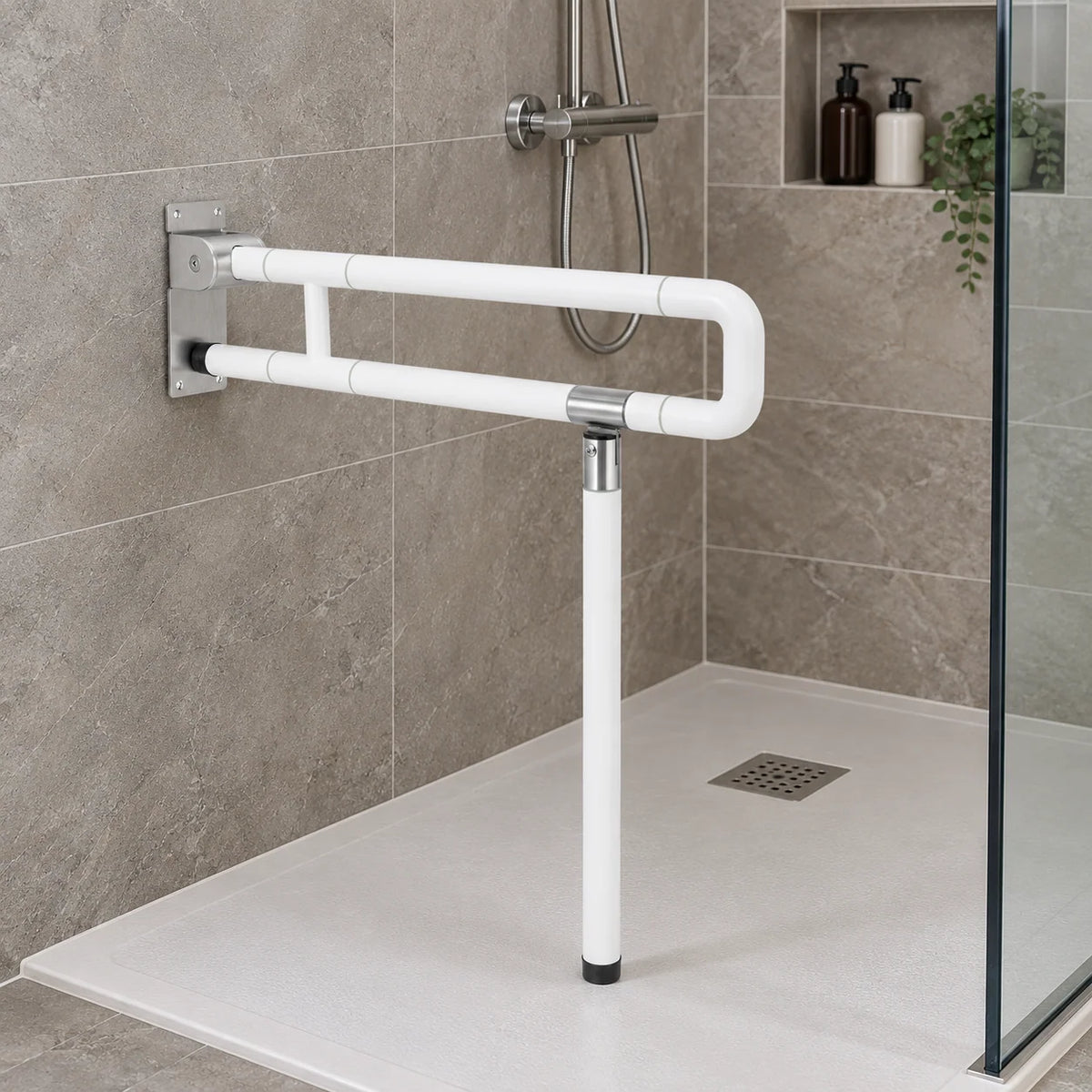 Bathroom Safety Rail U-Shaped Dual-Grip 220 lb Capacity