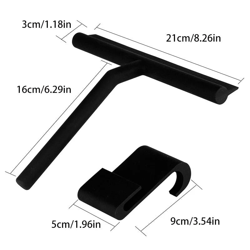 Bathroom Squeegee Wall-Mounted Silicone Blade Metal Construction