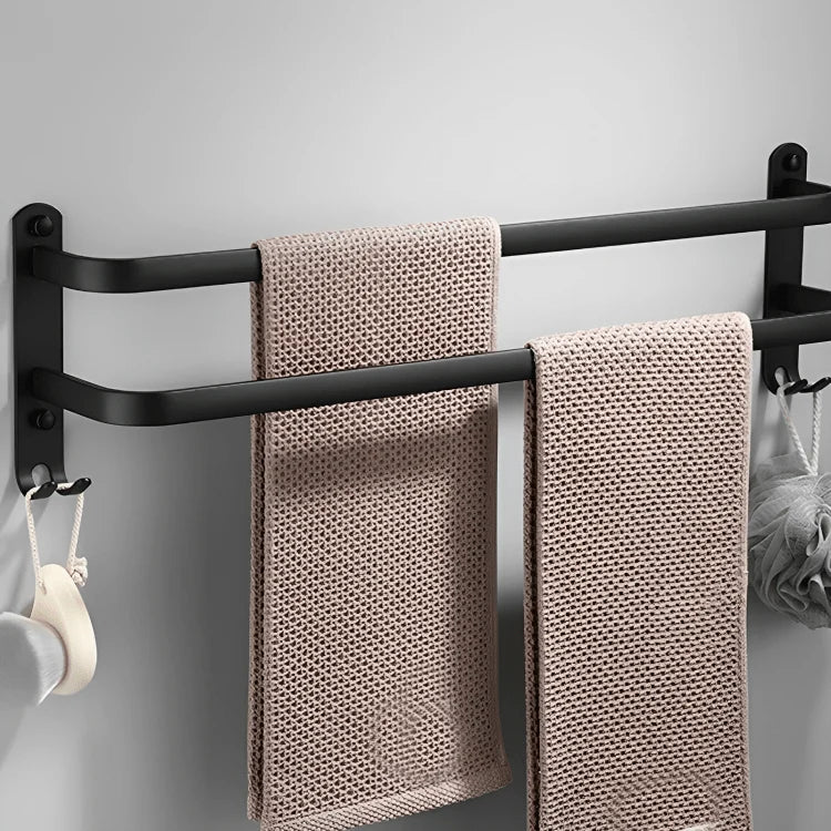 Bathroom Storage Rack Wall-Mounted Aluminum Towel Organizer