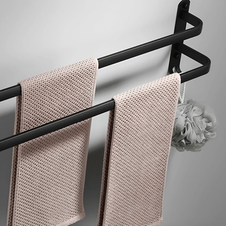 Bathroom Storage Rack Wall-Mounted Aluminum Towel Organizer