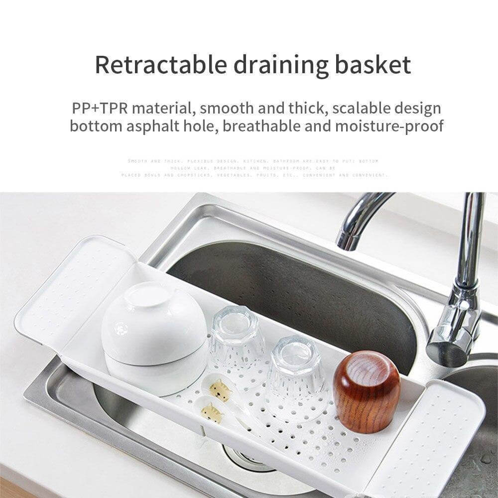 Bathtub Caddy Extendable Double-Layer Draining Shelf