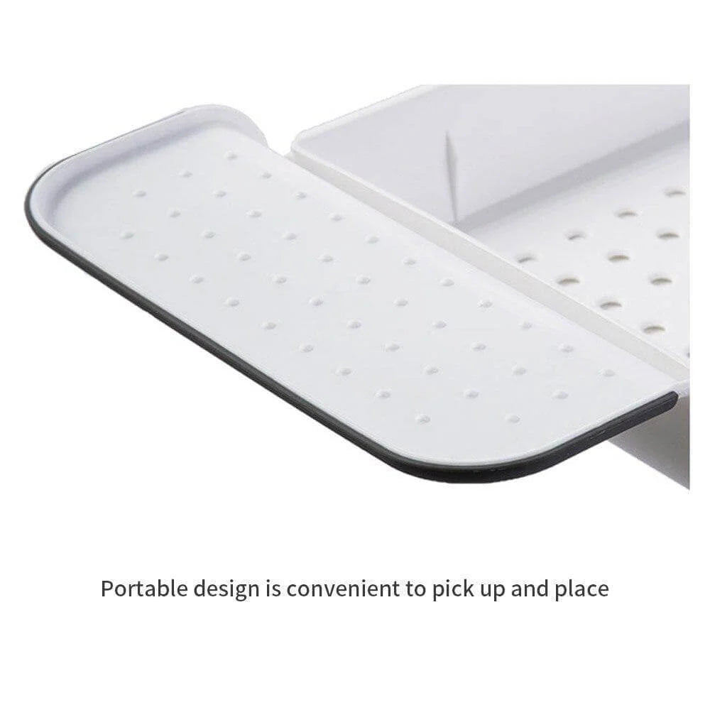 Bathtub Caddy Extendable Double-Layer Draining Shelf