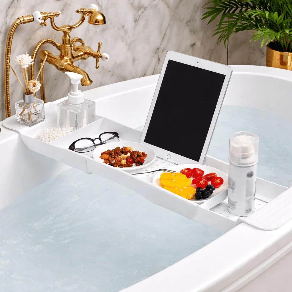 Bathtub Tray Extendable Foldable Non-Slip Surface