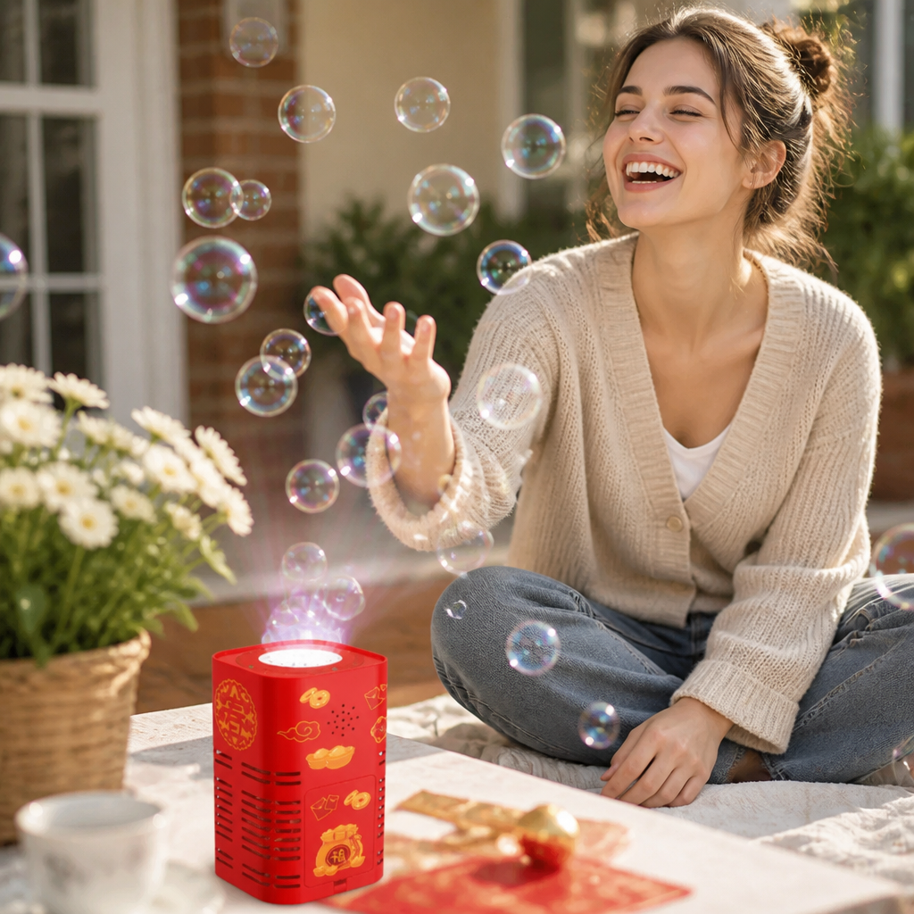 Battery-Operated LED & Music Bubble Machine