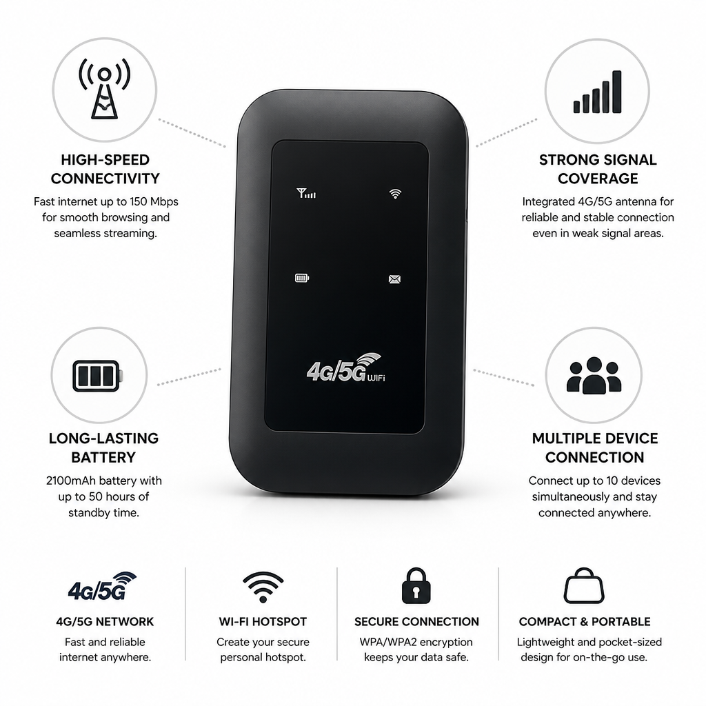 Battery-Powered 4G/5G Portable Router