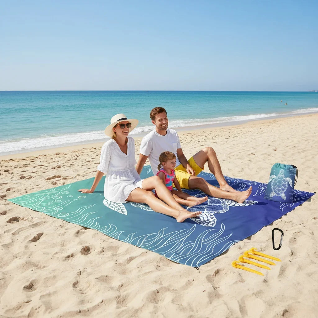 Beach Blanket Sandproof Quick-Dry Corner Loops
