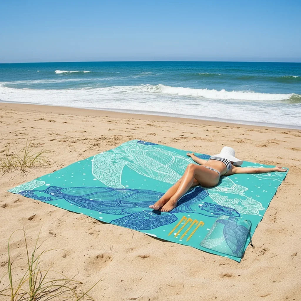 Beach Blanket Sandproof Quick-Dry Corner Loops
