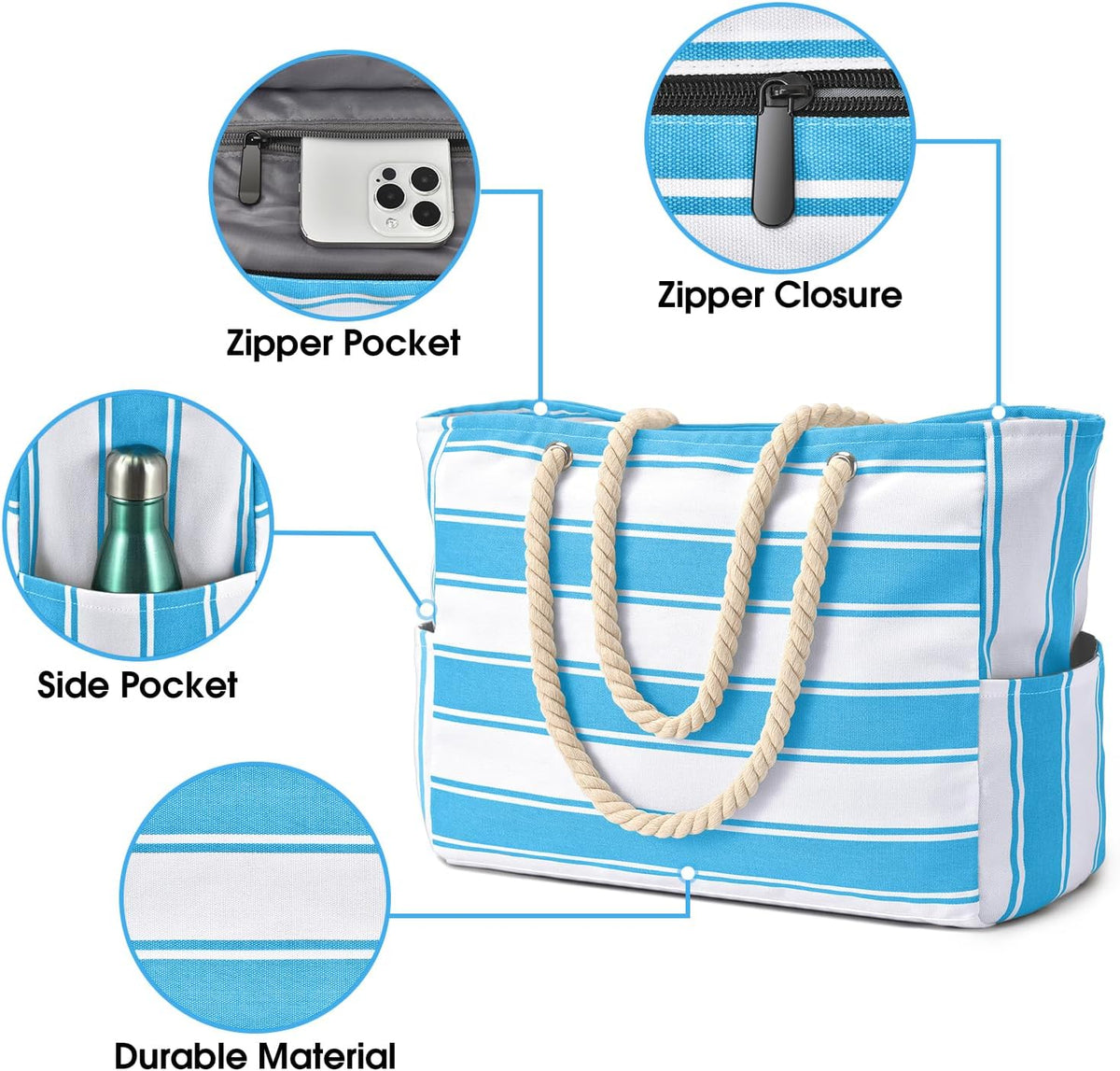 Beach Tote Oversized 20 L Waterproof & Sand-Resistant