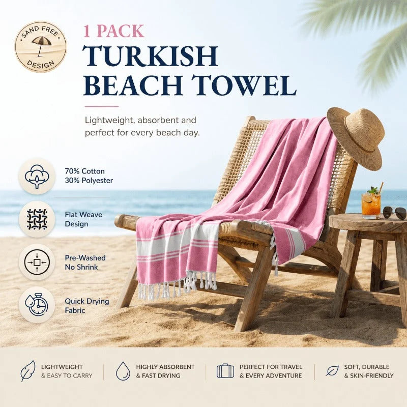 Beach Towel Turkish Flat-Weave Sand-Resistant Quick-Drying