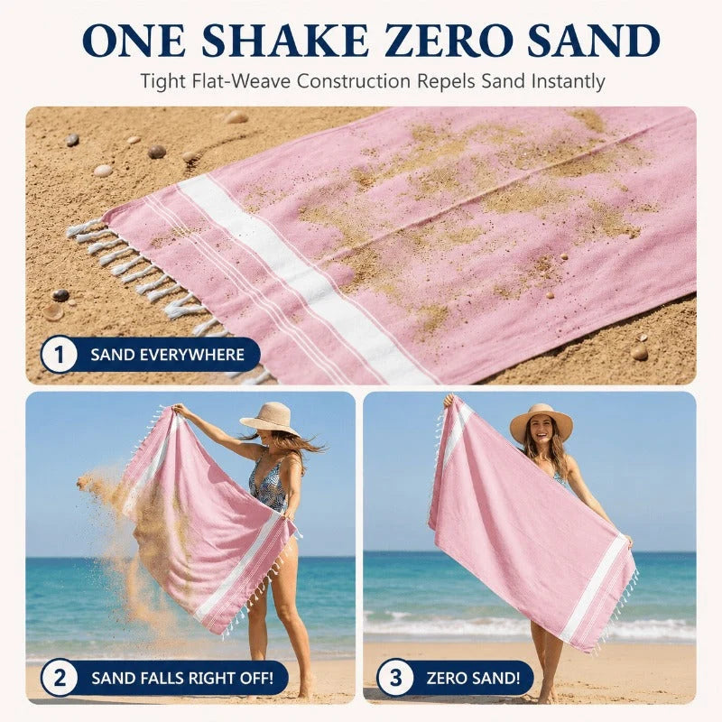 Beach Towel Turkish Flat-Weave Sand-Resistant Quick-Drying