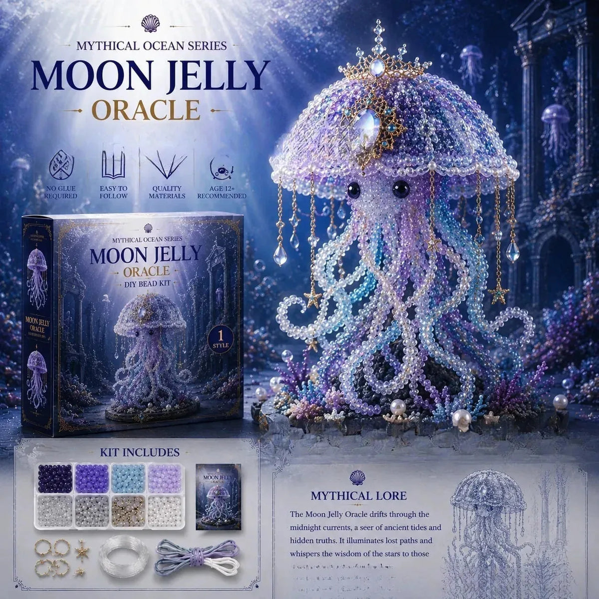 Bead Making Kit Ocean-Themed Glue-Free With Tools