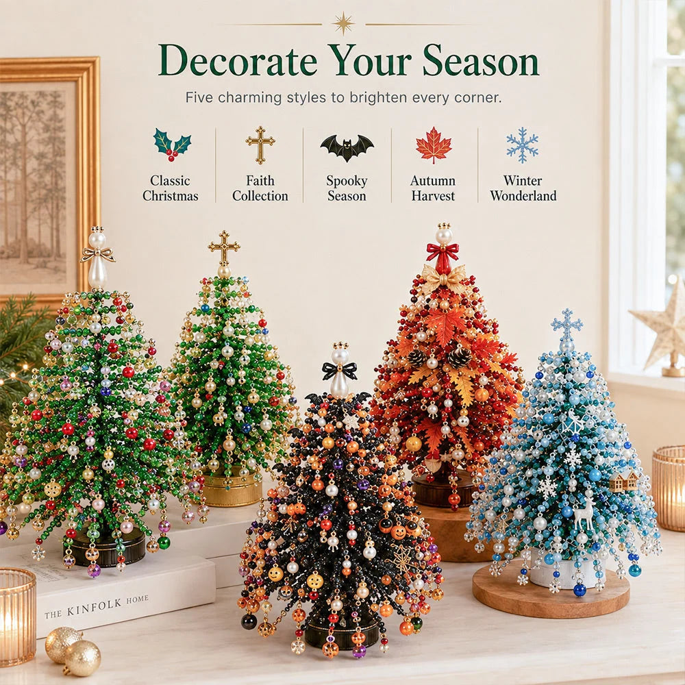 Beaded Tree Kit With Warm Light String