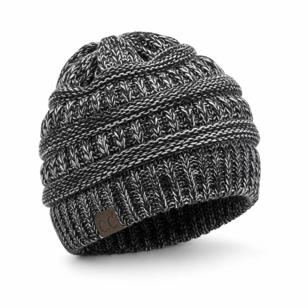 Beanie Ponytail Hole Soft Stretchy Acrylic
