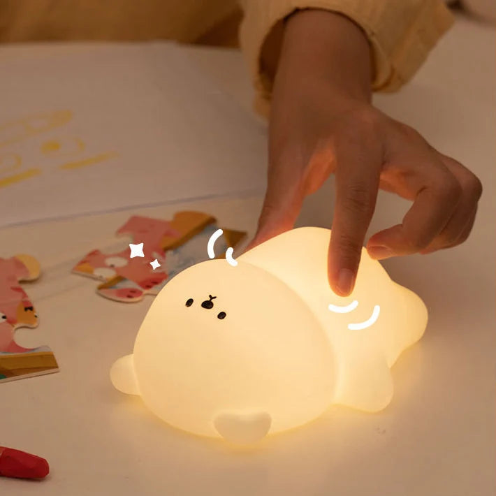 Bear Night Light Silicone LED With Snoring Sounds
