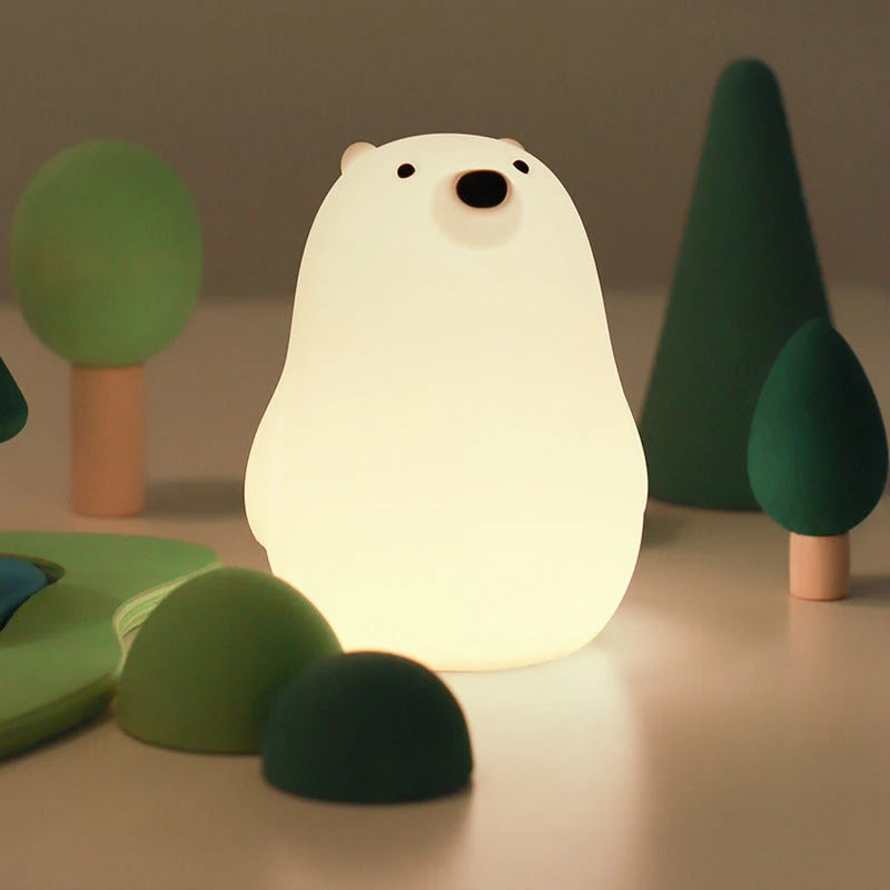 Bear Night Light Silicone LED With Snoring Sounds