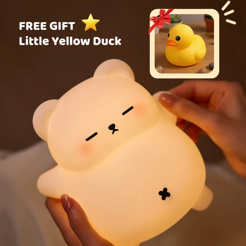Bear Night Light Silicone LED With Snoring Sounds