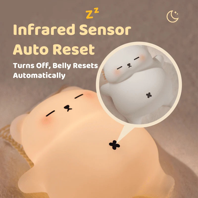 Bear Night Light Silicone LED With Snoring Sounds