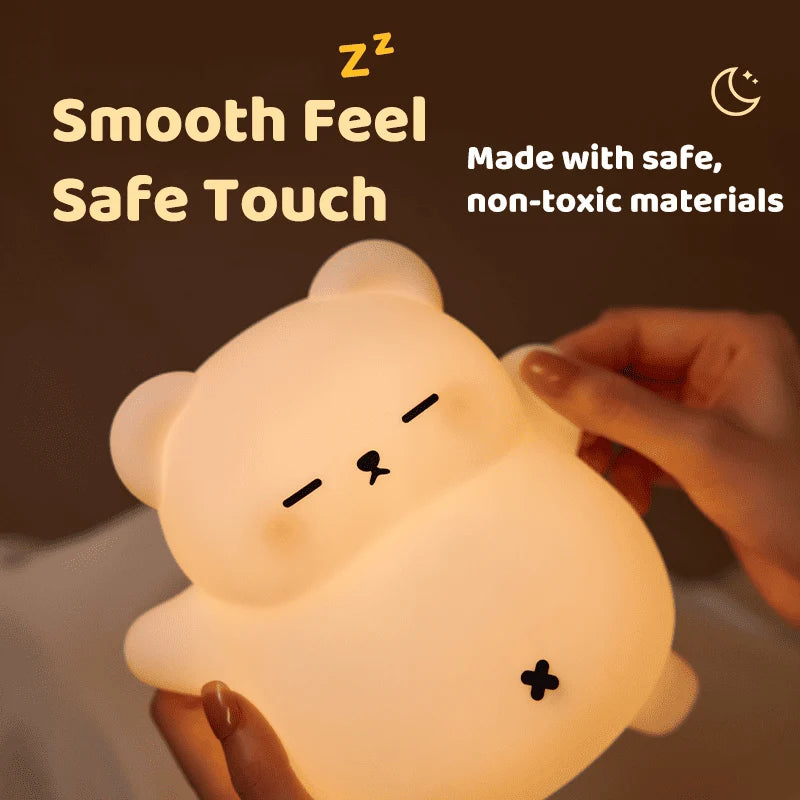 Bear Night Light Silicone LED With Snoring Sounds