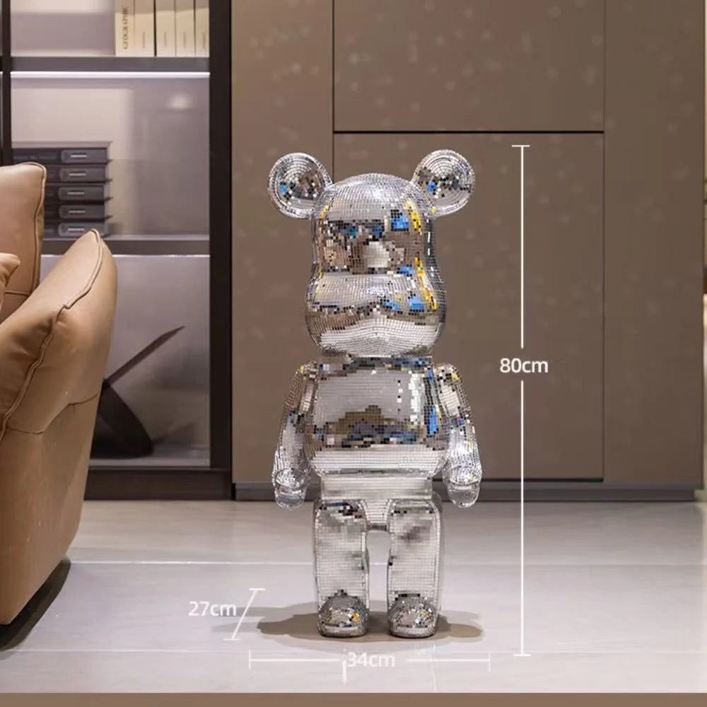 Bear Sculpture Mirrored Finish 31.5-Inch Tall