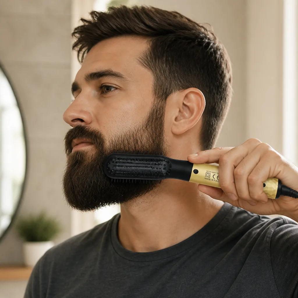 Beard & Hair Straightening Comb Ceramic Ionic Fast-Heating