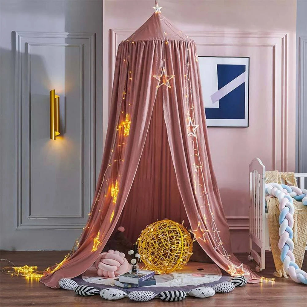 Bed Canopy Breathable Polyester-Cotton Blend Ceiling Mounting Kit Included