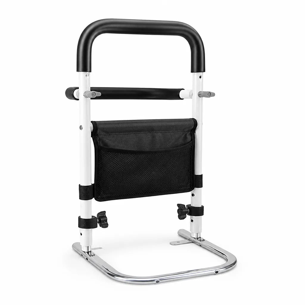 Bed Safety Rail Height Adjustable Non-Slip Handle Storage Pouch