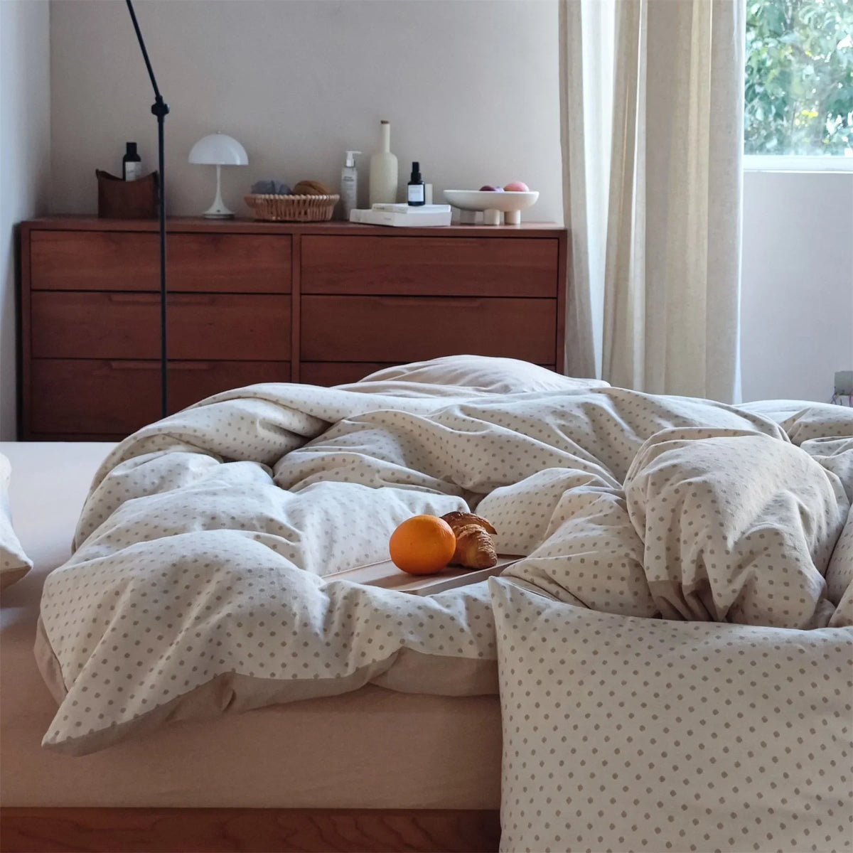 Bedding Set 100% Cotton Breathable Fine Polka Dot