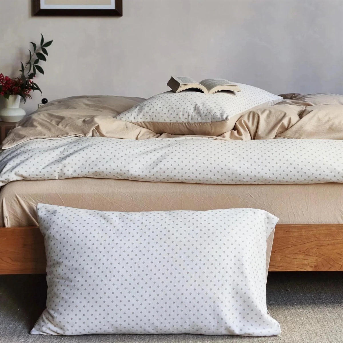 Bedding Set 100% Cotton Breathable Fine Polka Dot