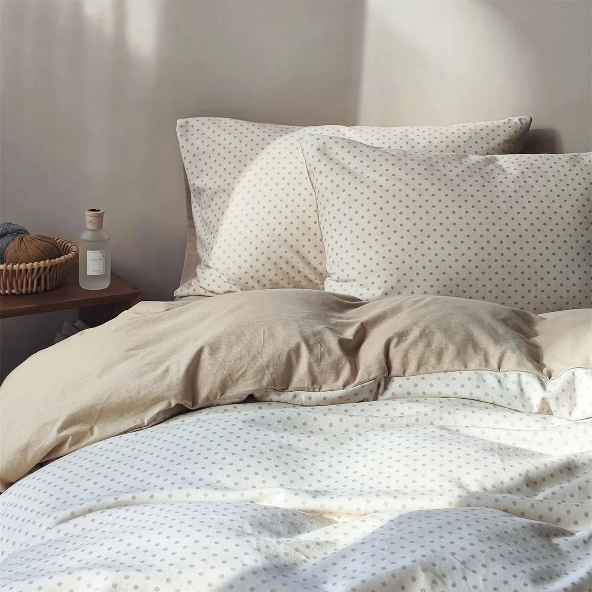 Bedding Set 100% Cotton Breathable Fine Polka Dot