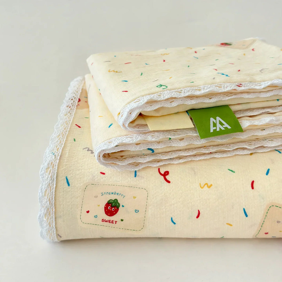 Bedding Set 100% Cotton Breathable Gauze Moisture-Wicking Lace Edge