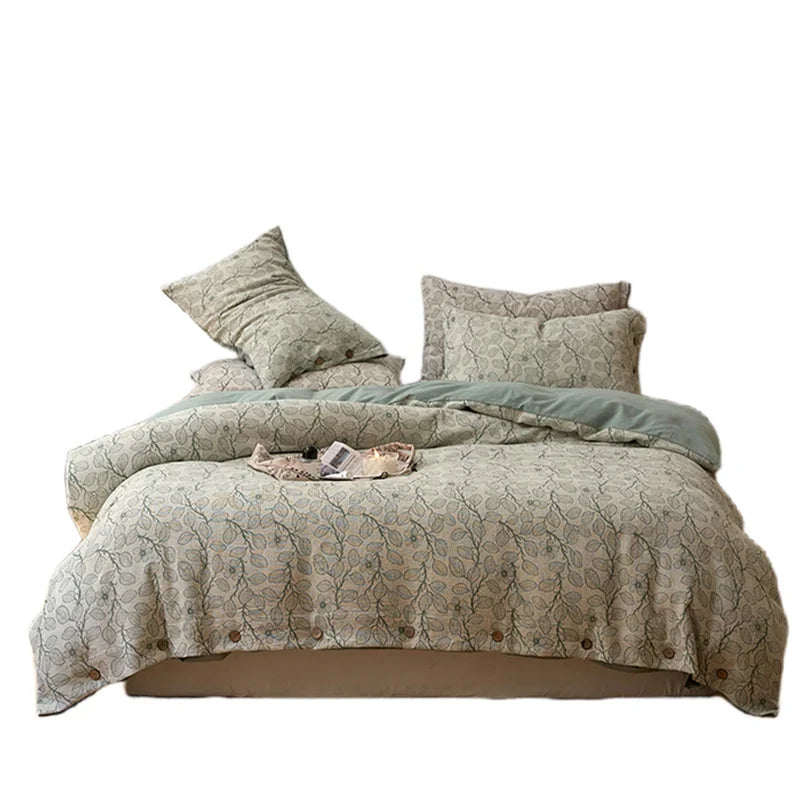 Bedding Set 100% Cotton Percale Floral Woven 4-Piece