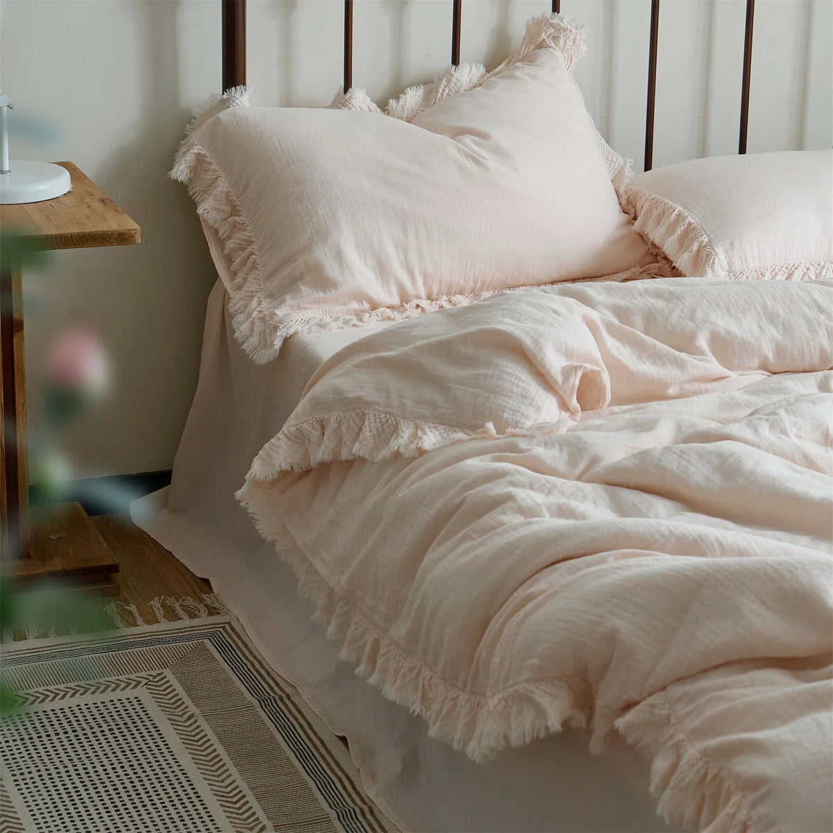 Bedding Set 100% Washed Linen Breathable & Moisture-Regulating 4-Piece