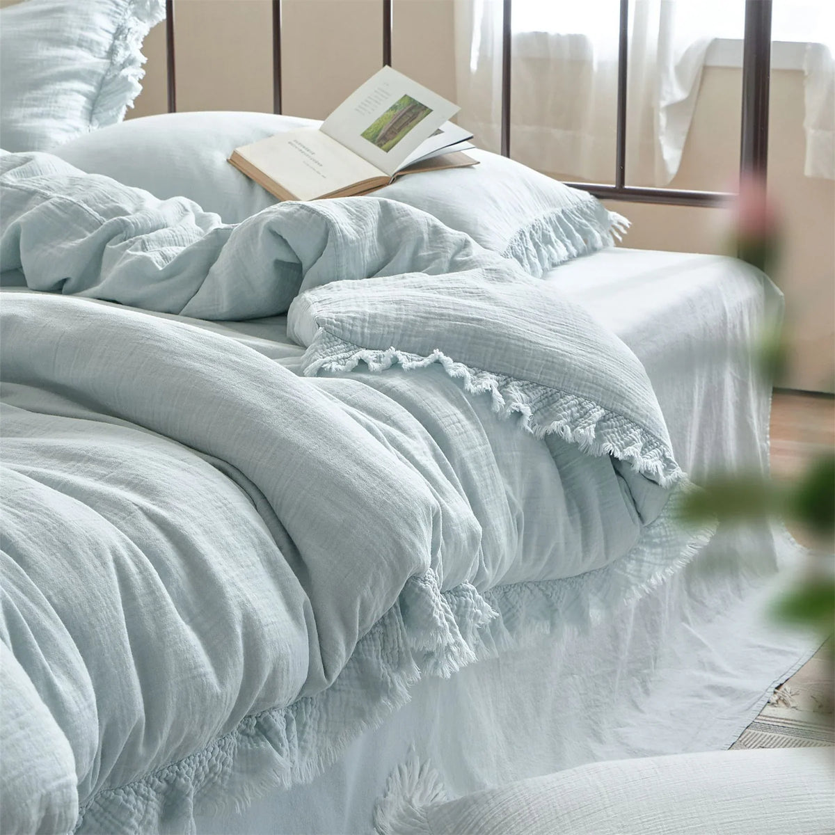 Bedding Set 100% Washed Linen Breathable & Moisture-Regulating 4-Piece