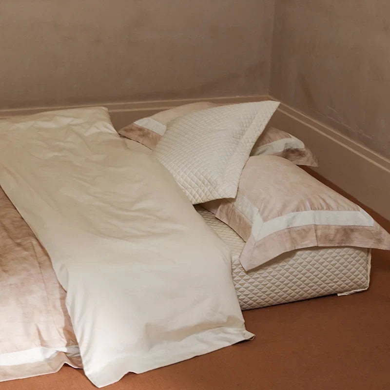 Bedding Set 4-Piece Cotton Percale Breathable Ruffle Trim