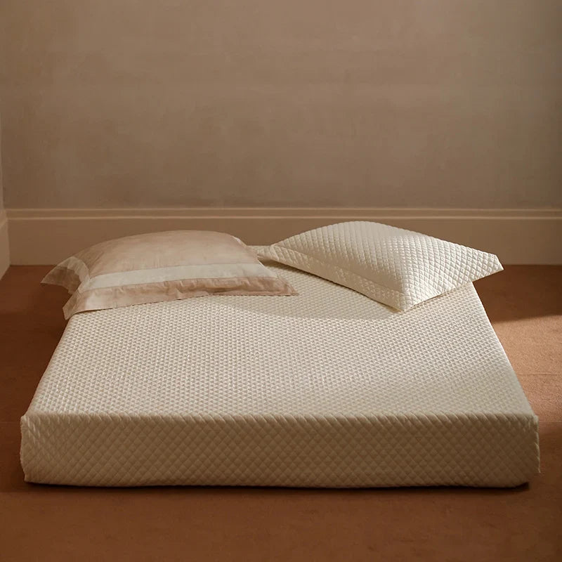 Bedding Set 4-Piece Cotton Percale Breathable Ruffle Trim