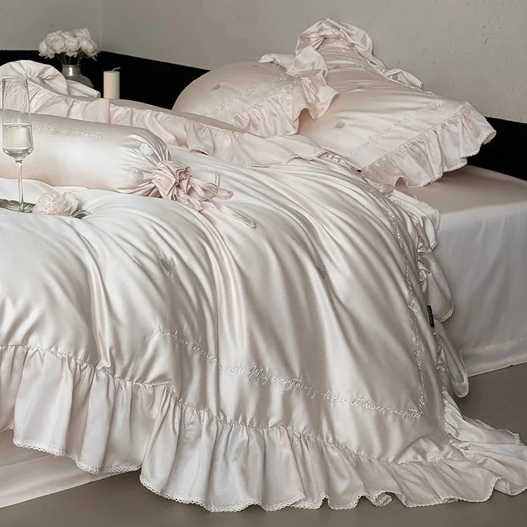 Bedding Set 4-Piece Cotton Satin Temperature-Regulating