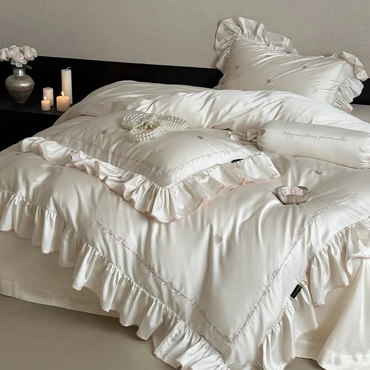 Bedding Set 4-Piece Cotton Satin Temperature-Regulating