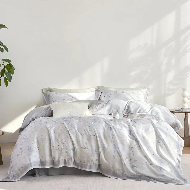 Bedding Set 4 Piece Long Staple Cotton French Floral
