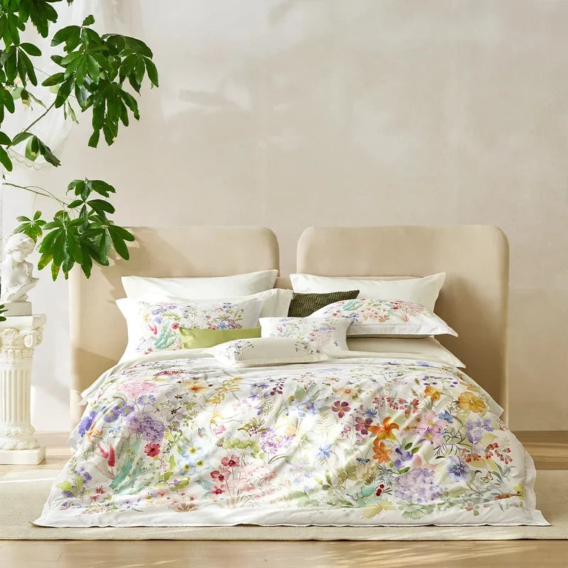 Bedding Set 4 Piece Long Staple Cotton French Floral