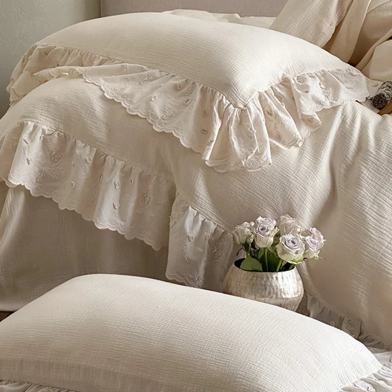 Bedding Set Breathable Cotton-Linen Integrated Bed Skirt