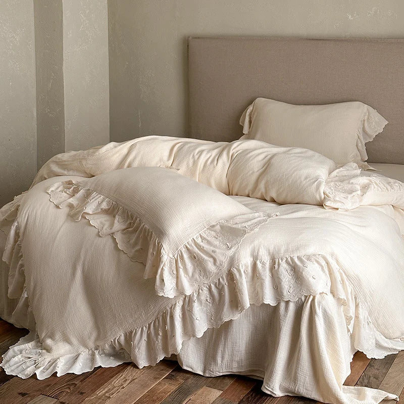 Bedding Set Breathable Cotton-Linen Integrated Bed Skirt