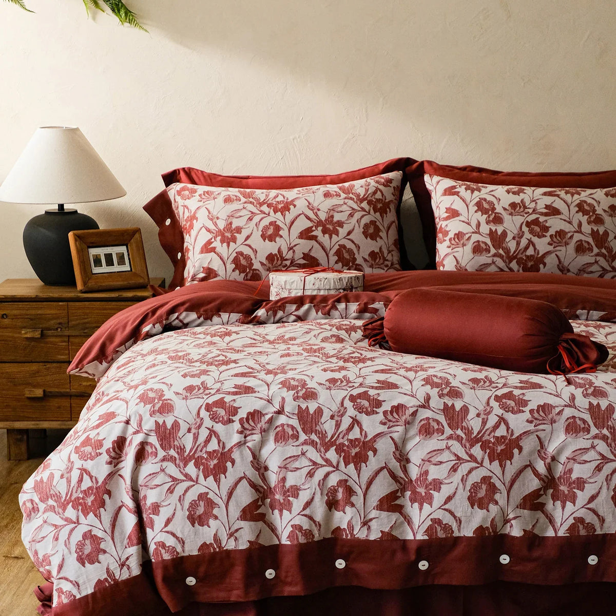 Bedding Set Breathable Cotton-Linen Woven Jacquard 4-Piece