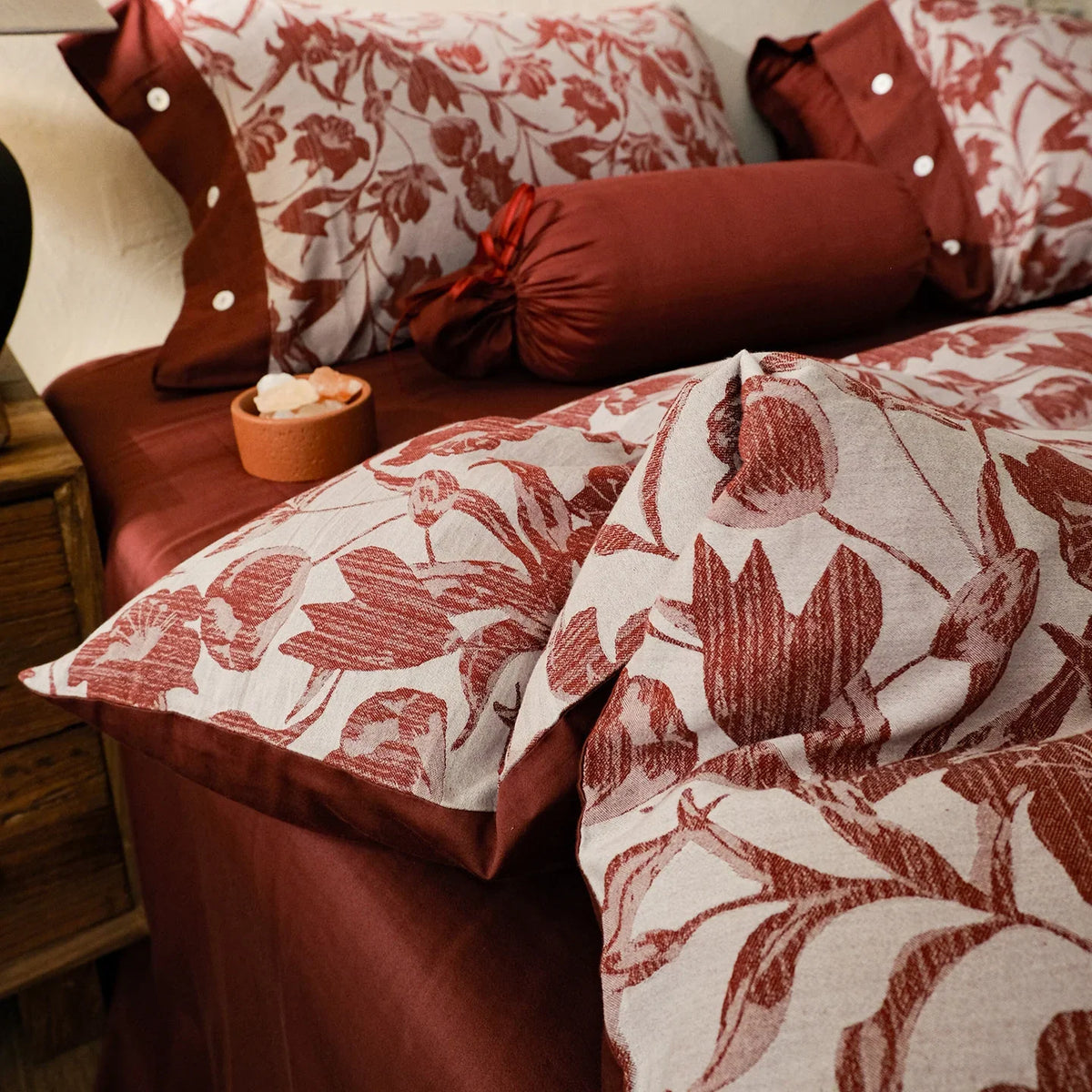 Bedding Set Breathable Cotton-Linen Woven Jacquard 4-Piece