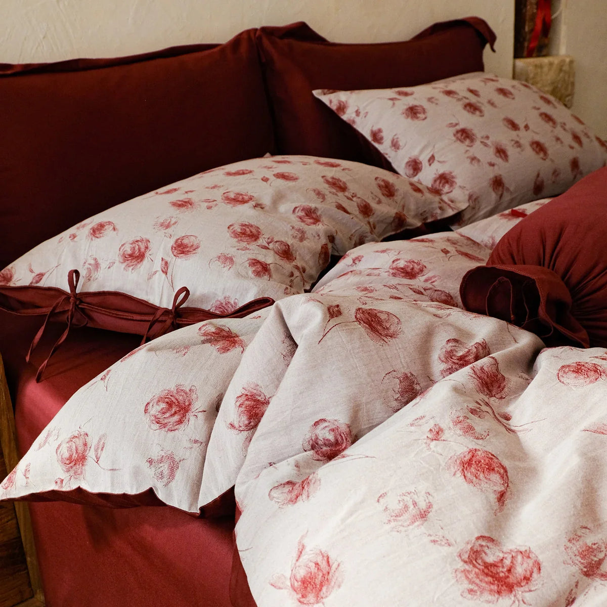 Bedding Set Breathable Cotton-Linen Woven Jacquard 4-Piece