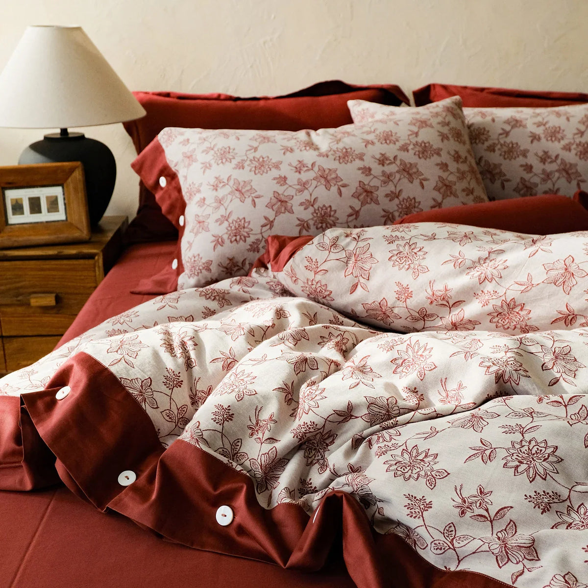 Bedding Set Breathable Cotton-Linen Woven Jacquard 4-Piece