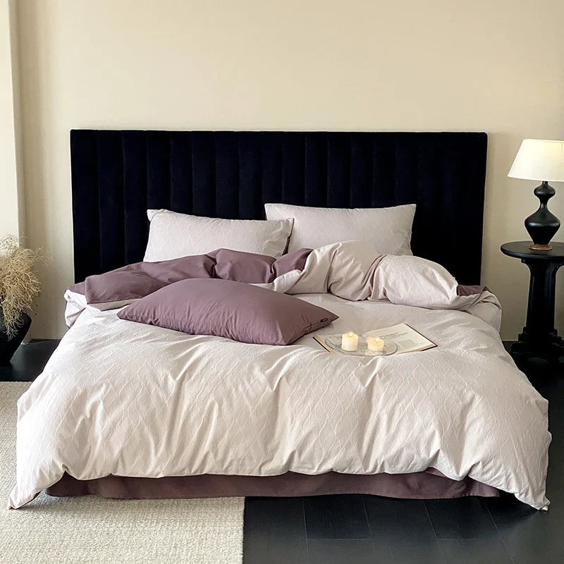 Bedding Set Breathable Cotton Percale Natural Crinkle