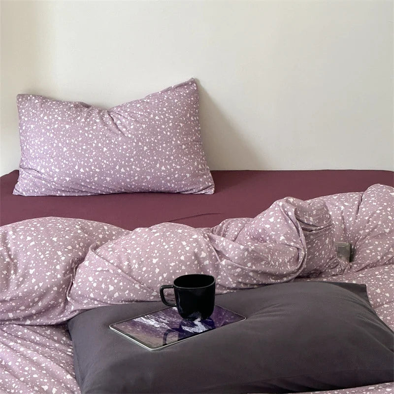 Bedding Set Breathable Cotton Percale Subtle Floral